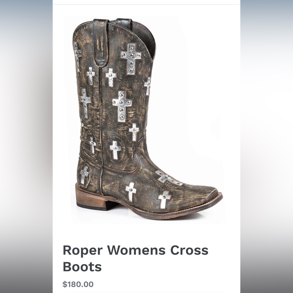 Roper metallic Cross boots